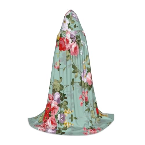 PHAYAH Vintage-Blumenmuster, Halloween, Erwachsene, Kapuzenmantel, Umhang, Damen, Herren, Halloween, Verkleidung, Party, Cosplay, Kostüme, Größe L PHAYAH Vintage-Blumenmuster, Halloween, Erwachsene, Kapuzenmantel, Umhang, Damen, Herren, Halloween, Verkleidung, Party, Cosplay, Kostüme, Größe L von PHAYAH