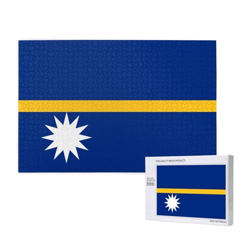 Phayah 1000 Teile Erwachsenenpuzzle Kinder Holzpuzzle Spielzeug DIY Kit Heimdekoration 75 x 50 cm Flagge von Nauru Muster Phayah 1000 Teile Erwachsenenpuzzle Kinder Holzpuzzle Spielzeug DIY Kit Heimdekoration 75 x 50 cm Flagge von Nauru Muster von PHAYAH