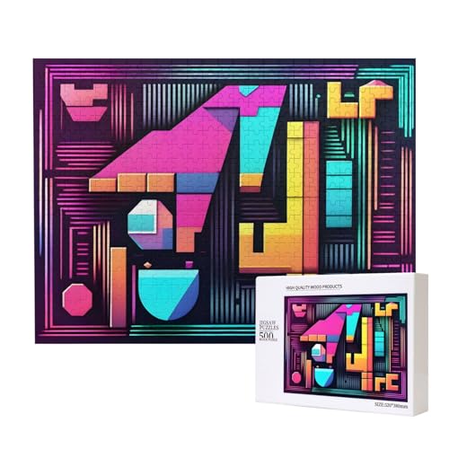 Phayah Bunte Farben, Puzzle, 500 Teile, für Puzzle, Holzpuzzle für Familie, Freunde, Heimdekoration, Wandkunst, 50 x 38 cm Phayah Bunte Farben, Puzzle, 500 Teile, für Puzzle, Holzpuzzle für Familie, Freunde, Heimdekoration, Wandkunst, 50 x 38 cm von PHAYAH
