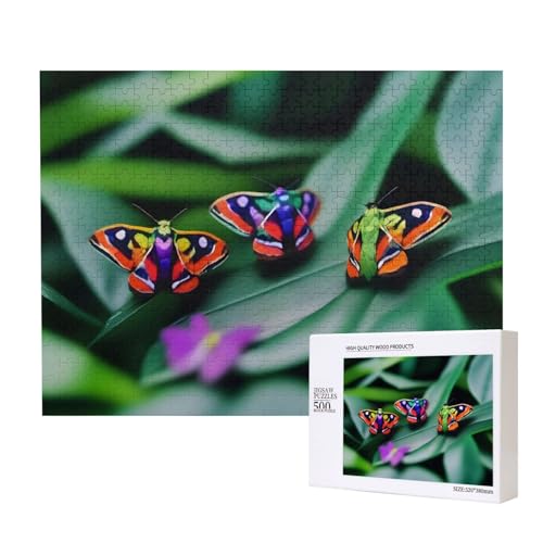 Phayah Bunte Motten-Puzzle, 500 Teile, für Puzzle, Holzpuzzle für Familie, Freunde, Heimdekoration, Wandkunst, 500 x 38 cm Phayah Bunte Motten-Puzzle, 500 Teile, für Puzzle, Holzpuzzle für Familie, Freunde, Heimdekoration, Wandkunst, 500 x 38 cm von PHAYAH
