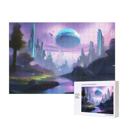 Phayah Buntes Halo-Puzzle, 300 Teile, für Puzzle, Holzpuzzle für Familie, Freunde, Heimdekoration, Wandkunst, 39 x 27 cm Phayah Buntes Halo-Puzzle, 300 Teile, für Puzzle, Holzpuzzle für Familie, Freunde, Heimdekoration, Wandkunst, 39 x 27 cm von PHAYAH