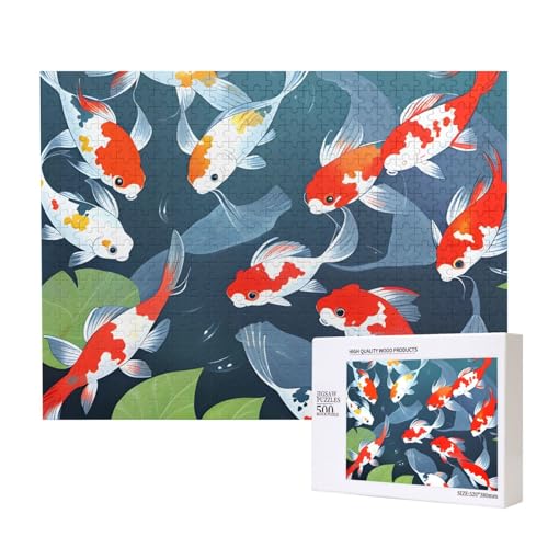 Phayah Dreamland Koi-Puzzle, 500 Teile für Puzzle, Holzpuzzle für Familie, Freunde, Heimdekoration, Wandkunst, 500 x 38 cm Phayah Dreamland Koi-Puzzle, 500 Teile für Puzzle, Holzpuzzle für Familie, Freunde, Heimdekoration, Wandkunst, 500 x 38 cm von PHAYAH
