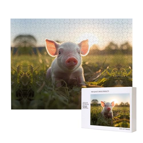 Phayah Duftende Schwein-Puzzle, 500 Teile für Puzzle, Holzpuzzle für Familie, Freunde, Heimdekoration, Wandkunst, 50,4 x 38,1 cm Phayah Duftende Schwein-Puzzle, 500 Teile für Puzzle, Holzpuzzle für Familie, Freunde, Heimdekoration, Wandkunst, 50,4 x 38,1 cm von PHAYAH