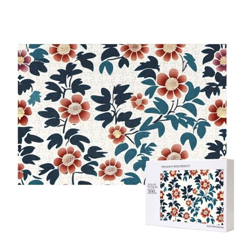Phayah Grüne rote Blumen-Puzzle, 300 Teile für Puzzle, Holzpuzzle für Familie, Freunde, Heimdekoration, Wandkunst, 15,7 x 27,9 cm Phayah Grüne rote Blumen-Puzzle, 300 Teile für Puzzle, Holzpuzzle für Familie, Freunde, Heimdekoration, Wandkunst, 15,7 x 27,9 cm von PHAYAH