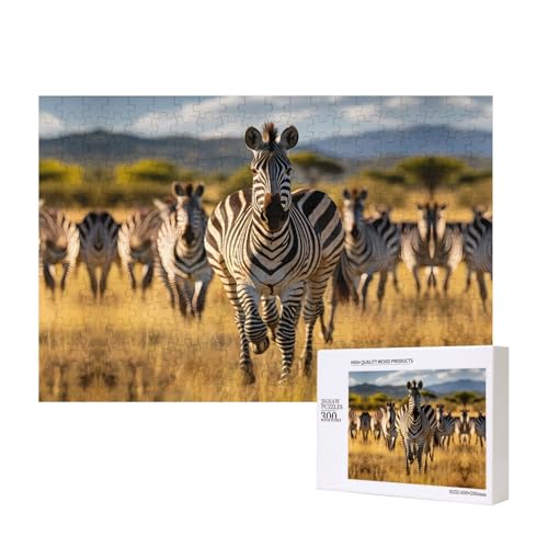 Phayah Herd Of Zebras Puzzles 300 Teile für Puzzle, Holzpuzzle für Familie und Freunde, Heimdekoration, Wandkunst, 300 Teile Phayah Herd Of Zebras Puzzles 300 Teile für Puzzle, Holzpuzzle für Familie und Freunde, Heimdekoration, Wandkunst, 300 Teile von PHAYAH