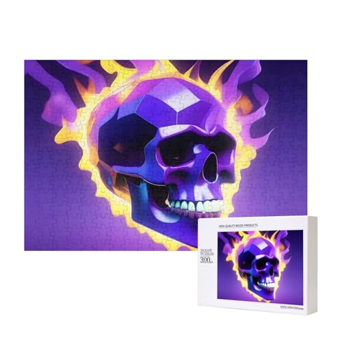 Phayah Kubische Flamme Totenkopf-Puzzle, 300 Teile, für Puzzle, Holzpuzzle für Familie, Freunde, Heimdekoration, Wandkunst, 39,9 x 27,9 cm Phayah Kubische Flamme Totenkopf-Puzzle, 300 Teile, für Puzzle, Holzpuzzle für Familie, Freunde, Heimdekoration, Wandkunst, 39,9 x 27,9 cm von PHAYAH