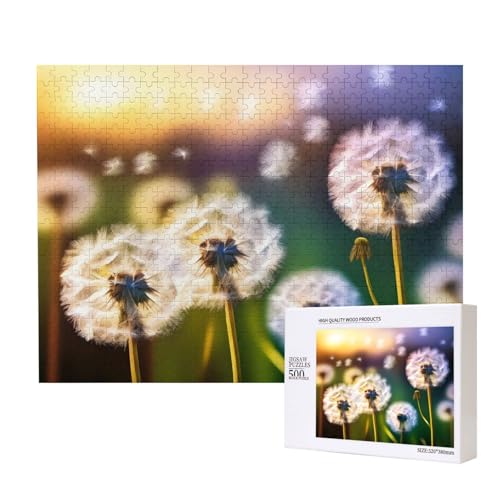 Phayah Löwenzahn-Blumen-Puzzle, 500 Teile, für Puzzle, Holzpuzzle für Familie, Freunde, Heimdekoration, Wandkunst, 50,4 x 38,1 cm Phayah Löwenzahn-Blumen-Puzzle, 500 Teile, für Puzzle, Holzpuzzle für Familie, Freunde, Heimdekoration, Wandkunst, 50,4 x 38,1 cm von PHAYAH
