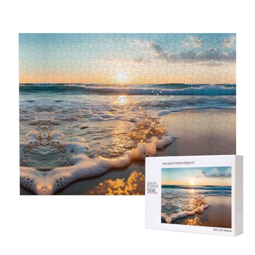 Phayah Meereswellen-Puzzle, 500 Teile, für Puzzle, Holzpuzzle für Familie, Freunde, Heimdekoration, Wandkunst, 50 x 38 cm Phayah Meereswellen-Puzzle, 500 Teile, für Puzzle, Holzpuzzle für Familie, Freunde, Heimdekoration, Wandkunst, 50 x 38 cm von PHAYAH