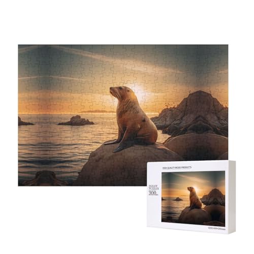 Phayah Meerlöwen-Puzzle, 300 Teile, für Puzzle, Holzpuzzle für Familie, Freunde, Heimdekoration, Wandkunst, 39 x 27 cm Phayah Meerlöwen-Puzzle, 300 Teile, für Puzzle, Holzpuzzle für Familie, Freunde, Heimdekoration, Wandkunst, 39 x 27 cm von PHAYAH