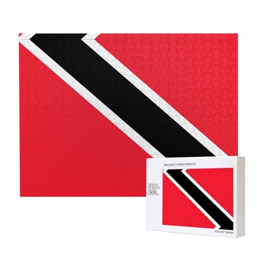 Phayah Puzzle Flagge von Trinidad und Tobago, 500 Teile, Holzpuzzle für Familie, Freunde, Heimdekoration, Wandkunst, 20,4 x 38,1 cm Phayah Puzzle Flagge von Trinidad und Tobago, 500 Teile, Holzpuzzle für Familie, Freunde, Heimdekoration, Wandkunst, 20,4 x 38,1 cm von PHAYAH