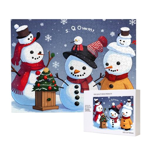Phayah Q-Version Schneemann-Puzzle, 500 Teile, Holzpuzzle für Familie, Freunde, Heimdekoration, Wandkunst, 500 x 38 cm Phayah Q-Version Schneemann-Puzzle, 500 Teile, Holzpuzzle für Familie, Freunde, Heimdekoration, Wandkunst, 500 x 38 cm von PHAYAH