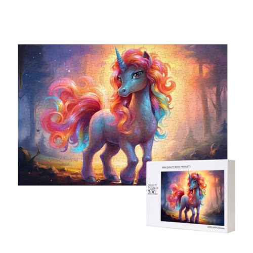 Phayah Regenbogen-Pony-Puzzle, 300 Teile für Puzzle, Holzpuzzle für Familie, Freunde, Heimdekoration, Wandkunst, 39 x 27 cm Phayah Regenbogen-Pony-Puzzle, 300 Teile für Puzzle, Holzpuzzle für Familie, Freunde, Heimdekoration, Wandkunst, 39 x 27 cm von PHAYAH
