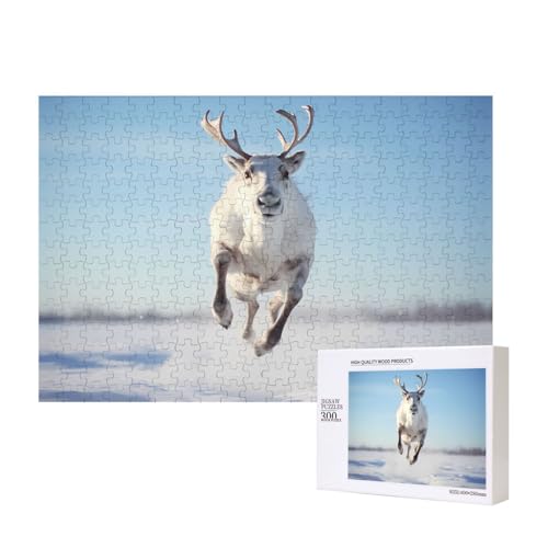 Phayah Rentier-Sprung-Puzzle, 300 Teile, für Puzzle, Holzpuzzle für Familie, Freunde, Heimdekoration, Wandkunst, 39 x 28 cm Phayah Rentier-Sprung-Puzzle, 300 Teile, für Puzzle, Holzpuzzle für Familie, Freunde, Heimdekoration, Wandkunst, 39 x 28 cm von PHAYAH