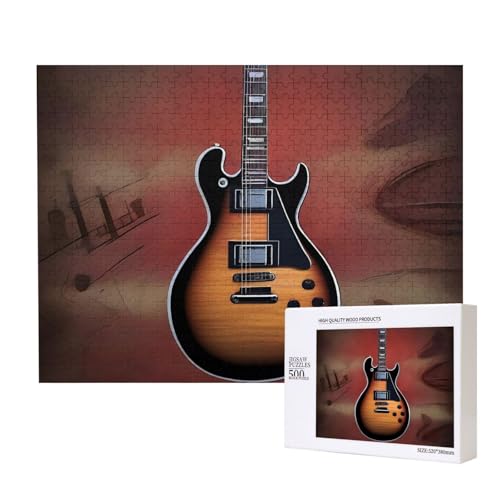 Phayah Rock-Gitarren-Puzzle, 500 Teile, für Puzzle, Holzpuzzle für Familie, Freunde, Heimdekoration, Wandkunst, 50 x 38 cm Phayah Rock-Gitarren-Puzzle, 500 Teile, für Puzzle, Holzpuzzle für Familie, Freunde, Heimdekoration, Wandkunst, 50 x 38 cm von PHAYAH