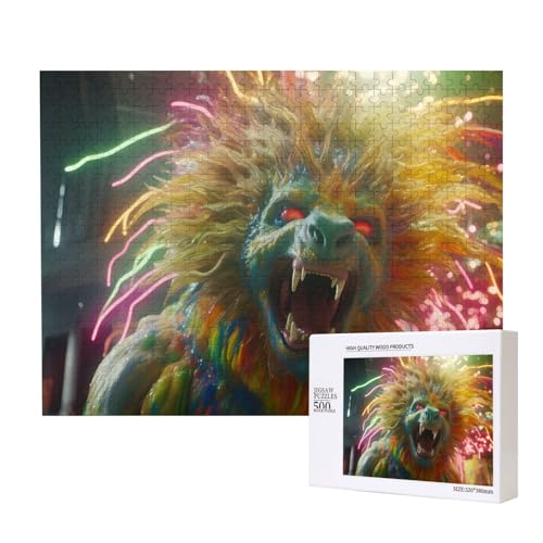 Phayah Rotäugiges Monster-Puzzle für Erwachsene, 500 Teile, Heimdekoration, Geburtstagsparty für Männer und Frauen, 50,4 x 38,1 cm Phayah Rotäugiges Monster-Puzzle für Erwachsene, 500 Teile, Heimdekoration, Geburtstagsparty für Männer und Frauen, 50,4 x 38,1 cm von PHAYAH