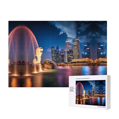 Phayah Singapur-Löwen-Puzzle, 300 Teile, für Puzzle, Holzpuzzle für Familie, Freunde, Heimdekoration, Wandkunst, 300 Teile Phayah Singapur-Löwen-Puzzle, 300 Teile, für Puzzle, Holzpuzzle für Familie, Freunde, Heimdekoration, Wandkunst, 300 Teile von PHAYAH