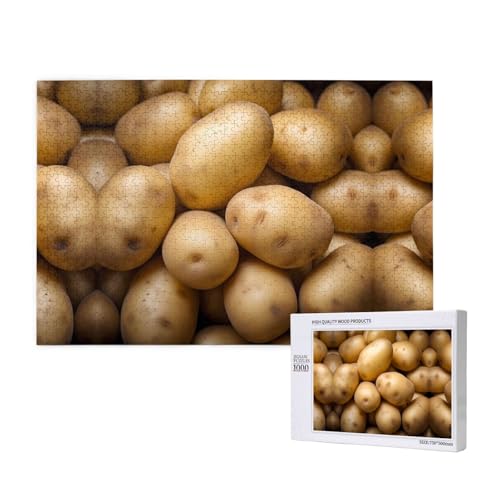 Potato Puzzles 1000 Teile für Puzzle, Holzpuzzle für Familie, Freunde, Heimdekoration, Wandkunst, 75 x 50 cm von PHAYAH