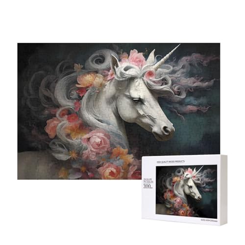 Pretty Dress Up Einhorn-Puzzle, 300 Teile für Puzzle, Holzpuzzle für Familie, Freunde, Heimdekoration, Wandkunst, 300 Stück von PHAYAH