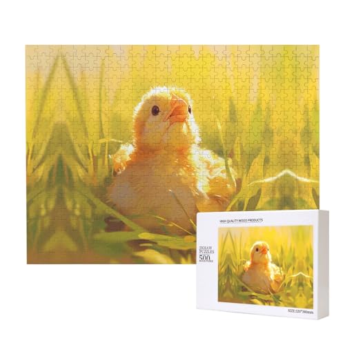 Pullet-Puzzle, 500 Teile für Puzzle, Holzpuzzle für Familie, Freunde, Heimdekoration, Wandkunst, 50 x 38 cm von PHAYAH