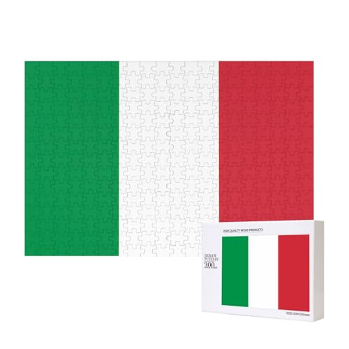 Puzzle mit italienischer Flagge, 300 Teile, Holzpuzzle für Familie, Freunde, Heimdekoration, Wandkunst, 15,7 x 27,9 cm von PHAYAH