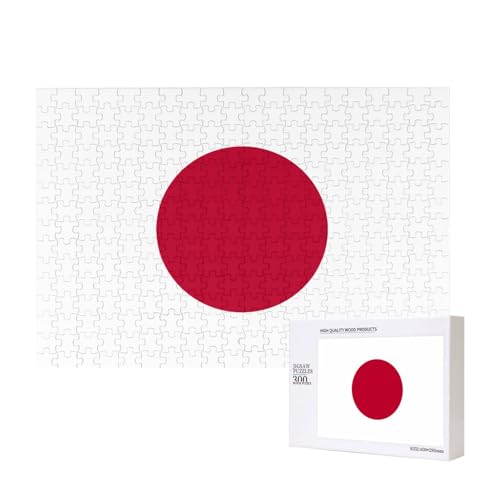 Puzzle mit japanischer Flagge, 300 Teile, Holzpuzzle für Familie, Freunde, Heimdekoration, Wandkunst, 15,7 x 27,9 cm von PHAYAH