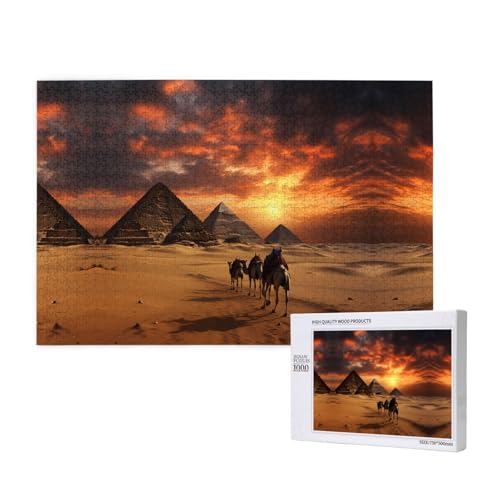 Pyramiden-Puzzle, 1000 Teile für Puzzle, Holzpuzzle für Familie, Freunde, Heimdekoration, Wandkunst, 75 x 50 cm von PHAYAH