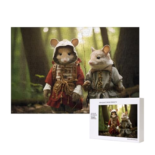 Ratten-Anthropomorphisierungspuzzle, 300 Teile für Puzzle, Holzpuzzle für Familie, Freunde, Heimdekoration, Wandkunst, 300 Stück von PHAYAH