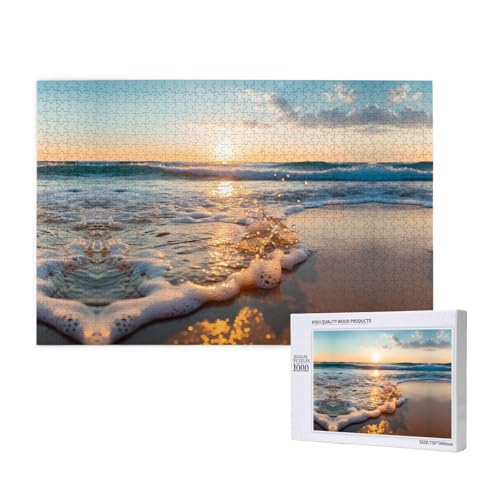 Sea Wave Puzzles 1000 Teile für Puzzle, Holzpuzzle für Familie, Freunde, Heimdekoration, Wandkunst, 75 x 50 cm von PHAYAH