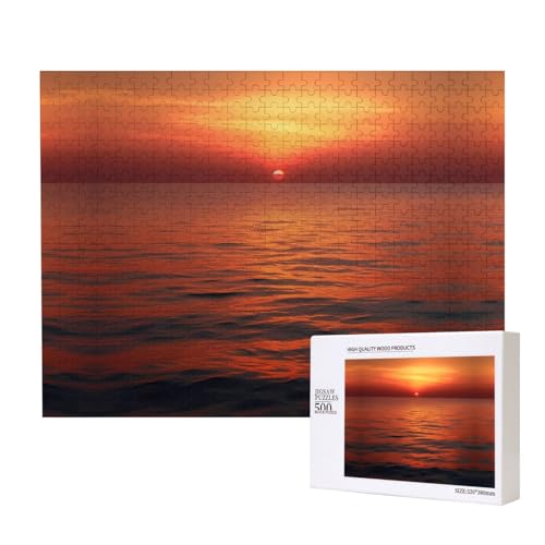 Setting Sun Puzzles 500 Teile für Puzzle Holzpuzzle für Familie Freund Home Decor Wandkunst 50,4 x 38,1 cm von PHAYAH