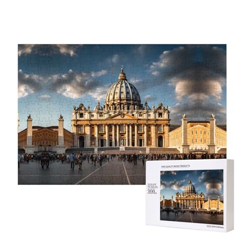 St. Peter's Basilika Puzzles 300 Teile für Puzzle Holzpuzzle für Familie Freund Home Decor Wandkunst 39,9 x 27,9 cm von PHAYAH