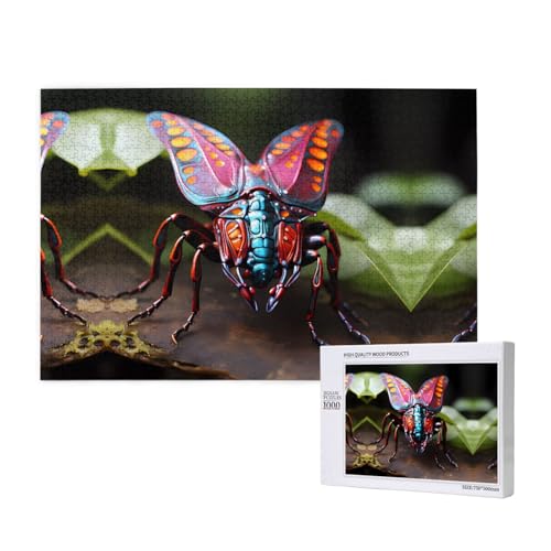 Strange Insects Puzzle, 1000 Teile für Puzzle, Holzpuzzle für Familie, Freunde, Heimdekoration, Wandkunst, 29,5 x 50 cm von PHAYAH