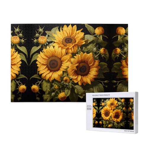 with The Yellow Sunflower Puzzles 1000 Piece for Jigsaw Puzzle Wooden Puzzle Forfamily Friend Home Decor Wall Art 29.5 X 50.0 cm von PHAYAH