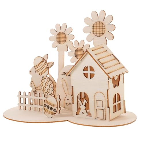 1 Satz 3D-Puzzle-Kaninchen Gastgeschenke für Ostern Osterdekoration Hase Mini-Kaninchen-Häschen-Figuren Osterei-Figur Puzzlematte Ostern 3D-Puzzle-Spielzeug 3D-Osterpuzzle aus Holz PHENOFICE von PHENOFICE