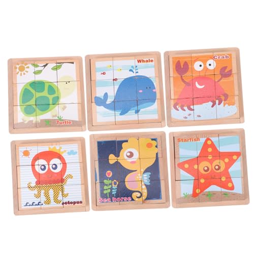 1 Satz Sechsseitige Malbausteine Puzzle-Spielzeug Puzzle-Montessori-Spielzeug Kleinkindspielzeug Rätsel Für Kinder Bausteine ​​für Kinder Puzzle-Block Kinderpuzzle Holz PHENOFICE von PHENOFICE