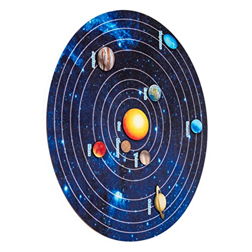 1 Satz Sonnensystem-Puzzle Rätsel zum Sonnensystem frühpädagogische Puzzlespielzeuge Interaktives Matching-Board Stern-Matching-Brett Erkenntnisrätsel Weltraumspielzeug hölzern PHENOFICE von PHENOFICE