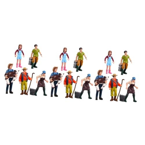 15 STK Charaktermodell Anlage menschlich Welt Spielen Aktion Modelle miniaturfiguren miniaturen Figuren Puppenhausdekoration bemalte Figuren Menschen maßstabsgetreues Modell Vinyl PHENOFICE von PHENOFICE