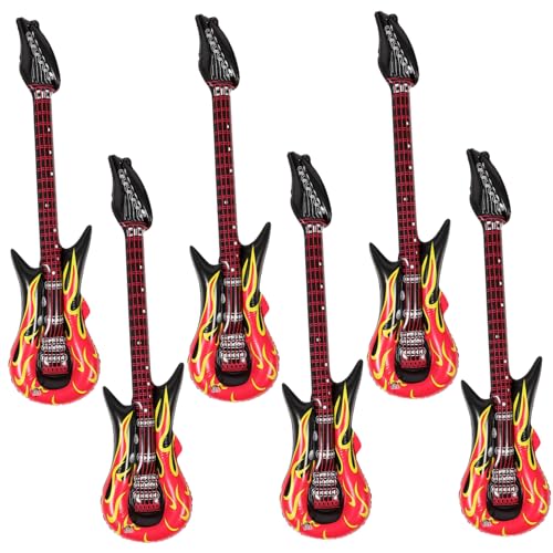 18 STK aufblasbare Gitarre Explosionsgitarre für Kinder Gitarren-Bass-Spielzeug aufblasbare Musikinstrumente Musical Toy Instruments Luftballons Ballongas Dekorationsspielzeug PVC PHENOFICE von PHENOFICE