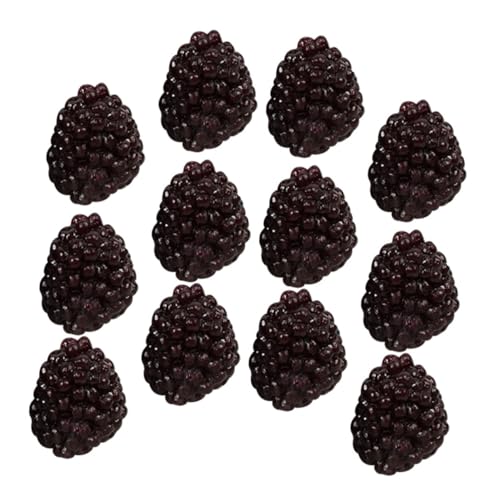 20st Simulationsfruchtmodell Deko Himbeeren Himbeermodell Szenenschmuck Foto-Requisite Künstliche Früchte Szenenfotografie Requisiten Gefälschte Himbeere Falsches Obst Black PVC PHENOFICE von PHENOFICE