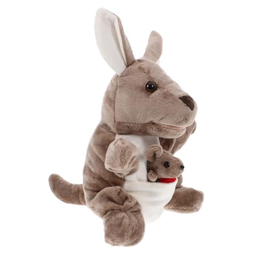 Känguru-handpuppenspielzeug Weiche Plüschpuppen Tierische Fingerpuppe Handpuppen Für Kinder Känguru Plüschtier Kinderhandschuhpuppe Fingerpuppen Spielzeug Pp Baumwolle Rot PHENOFICE von PHENOFICE