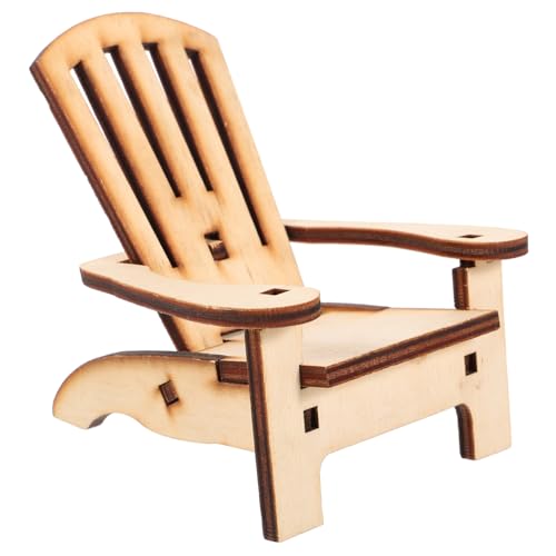 Kleiner Holzstuhl Mini-Stuhl-Spielzeug winzige Möbel Mini-Loungesessel Mini-Stuhl zusammenbauen Mini-Strandkorb kinderstuhl Chair Miniatur-Stuhlmodell Mini-Hausstuhl aus Holz PHENOFICE von PHENOFICE