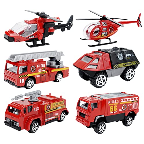 PHENOFICE 1 Auto Model Feuerwehrauto Spielzeug Mini-Fahrzeug Kinder Feuerwehrauto Kinder puppenwagen fire Truck Toy Mini-Feuerwehrautomodelle Feuerwehrauto-Modell-Lernspielzeug Legierung rot von PHENOFICE