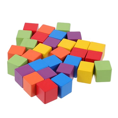 PHENOFICE 1 Farbige Blöcke Kinder holzspielzeug holzbausteine holzbauklötze Holzspielzeug für Kinder Rätsel für Würfel Bauen Bunte Bausteine Kinderspielzeug geometrische Bausteine Colorful von PHENOFICE