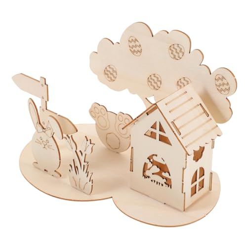 PHENOFICE 1 Satz 3D-Puzzle-Kaninchen Spielzeug Puzzlematte Lernpuzzle Ostern 3D-Puzzle-Dekoration 3D-montagepuzzle Hölzernes DIY-Puzzle Puzzles Für Kleinkinder Im Alter Von 1-3 Jahren Holz von PHENOFICE