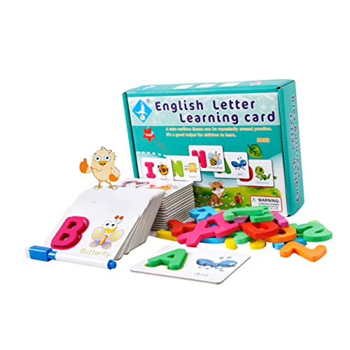 PHENOFICE 1 Satz Alphabet-Karte Wörter Rechtschreibspiel Rechtschreibung Wörter Spiel Lernspielzeug Spielzeug Zum Buchstabieren des Alphabets Puzzle-Spielzeug Green Hölzern von PHENOFICE