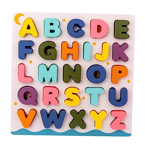 PHENOFICE 1 Satz Alphabet-blöcke-Puzzle-Spielzeug Zahlenrätsel Für Kleinkinder Passendes Spielzeug Für Kinder Kinderspielzeug Kinder Tylonal ABC-puzzlebrett Steckpuzzles Kinderblöcke Hölzern von PHENOFICE