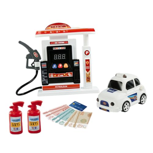 PHENOFICE 1 Satz Autospielzeug Für Kinder Simulation Tankstelle Spielzeug Benzinpumpe Spielzeug Kinder Tankstelle Puppenhaus-feuerlöscher Frühpädagogisches Spielzeug Puppenwagen Weiß Plastik von PHENOFICE