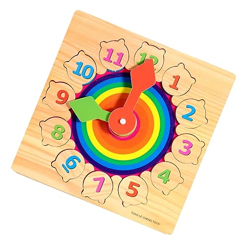 PHENOFICE 1 Satz Baustein Digitaluhr Uhr Kognitives Spielzeug Lernspielzeug Farbe Kognitives Spielzeug Holzuhr Blockiert Spielzeug Farbige Zahlen Uhr Spielzeug Spielzeuguhr Aus Holz Hölzern von PHENOFICE