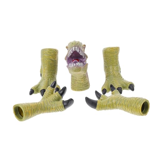 PHENOFICE 1 Satz Dinosaurier-fingerpuppe Tierische Handpuppe Handtierfigur Dinosaurier-fingerspielzeug Marionette Dinosaurierpuppen Fingerpuppen Für Kleinkinder 1-3 Tiere Kinderpuppe Vinyl von PHENOFICE