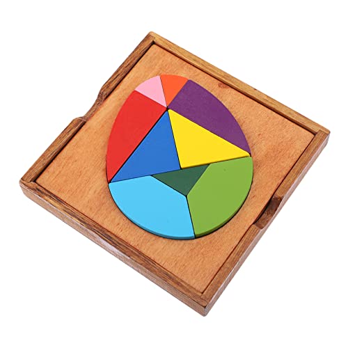 PHENOFICE 1 Satz Ei-Tangram Bausteine ​​für Kleinkinder Eiformen Puzzle-Spielzeug Pädagogisches Puzzlespielzeug Stapelspielzeug Rätsel Für Erwachsene Kinder Spielset Colorful Holz von PHENOFICE