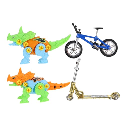 PHENOFICE 1 Satz Fingerbike-Set Mini-Scooter Mini-fingerscooter Winziges Schaukelbrett Fingerspielzeug Selber Machen Mini-fingerspielzeug Dinosaurier-Spielzeug Aluminiumlegierung Colorful von PHENOFICE